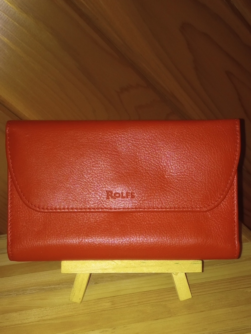 Rolfs Red Leather Wallet Clutch